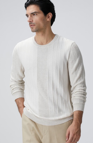  Network Erkek Naturel Desenli Triko Kazak