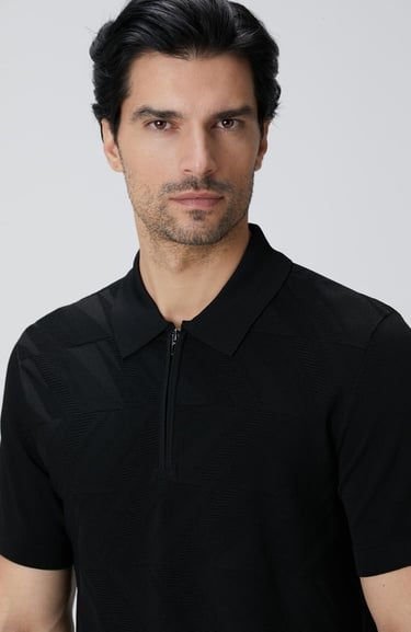  Network Erkek Siyah Jakarlı Triko Kazak