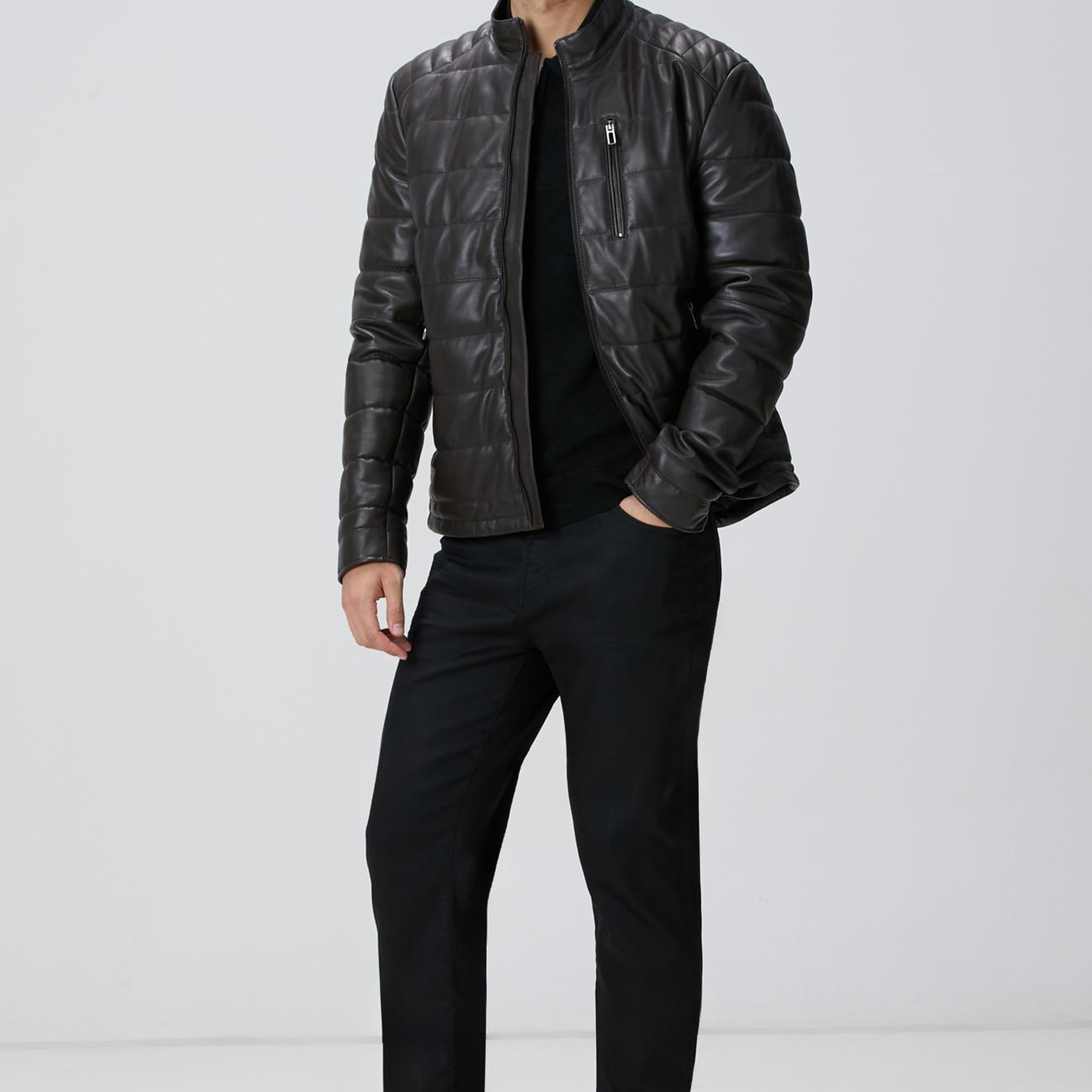 Network Erkek Siyah Jakarlı Triko Kazak