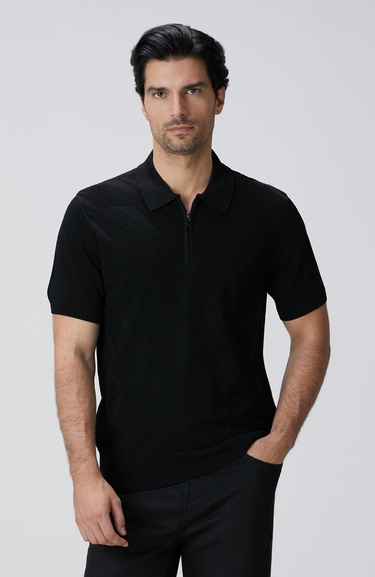  Network Erkek Siyah Jakarlı Triko Kazak