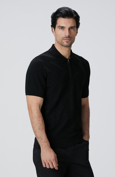  Network Erkek Siyah Jakarlı Triko Kazak