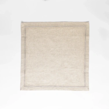  Natura 2'li Pamuk Keten Ajur Detaylı Peçete Ekru 45x45 cm