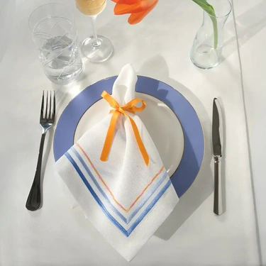  Sahara Peçete Beyaz Mavi 40x40 cm