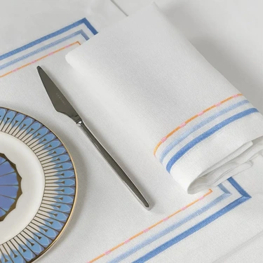  Sahara Peçete Beyaz Mavi 40x40 cm