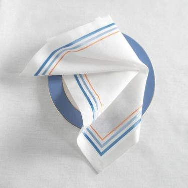  Sahara Peçete Beyaz Mavi 40x40 cm