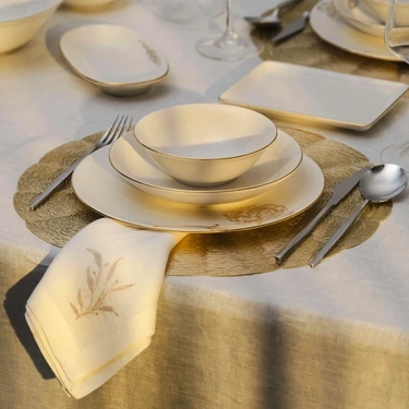  Petite 2'li %100 Keten Beyaz Peçete 40x40 cm