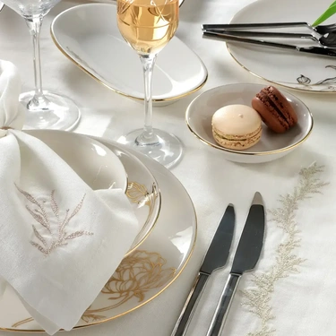  Petite 2'li %100 Keten Beyaz Peçete 40x40 cm