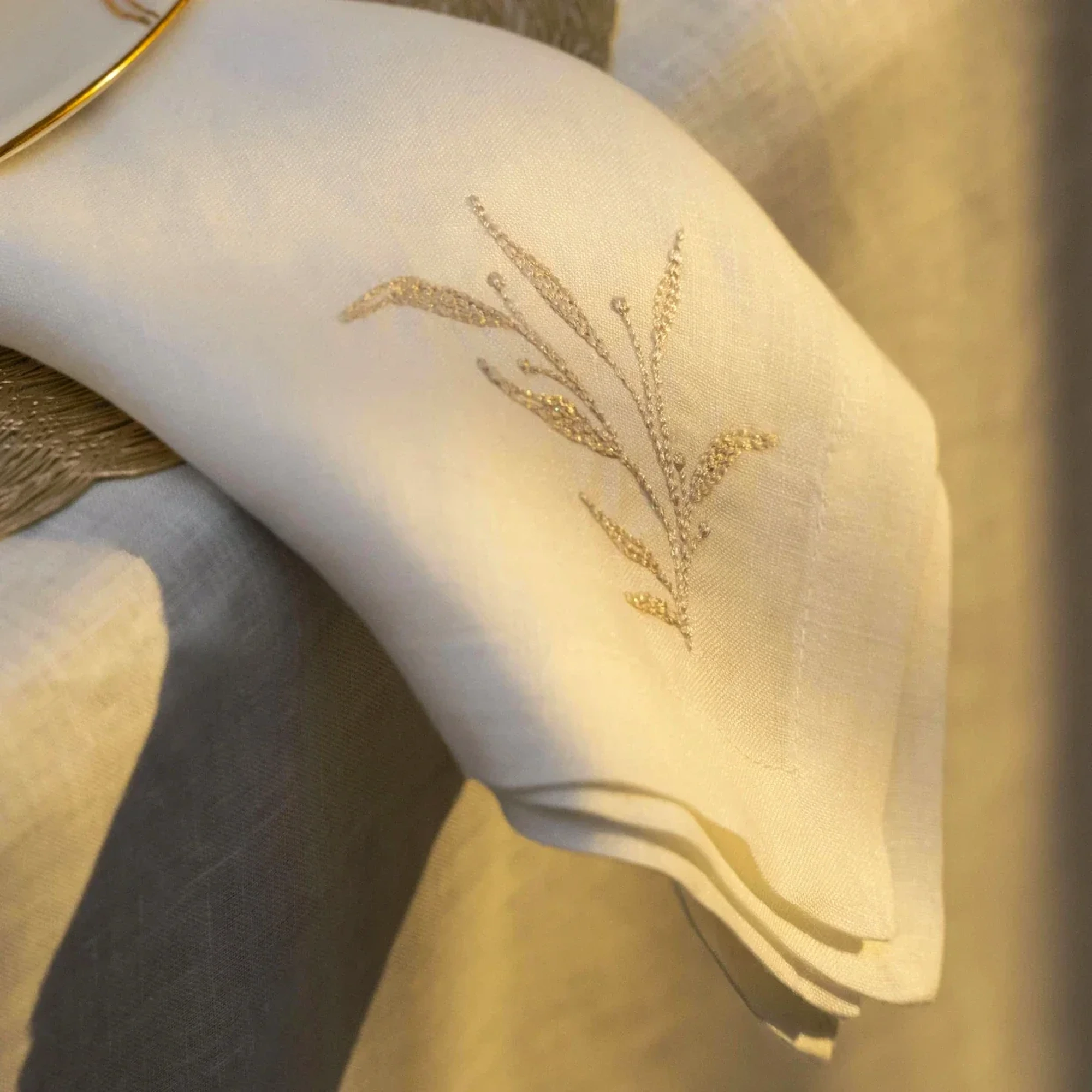 Petite 2'li %100 Keten Beyaz Peçete 40x40 cm