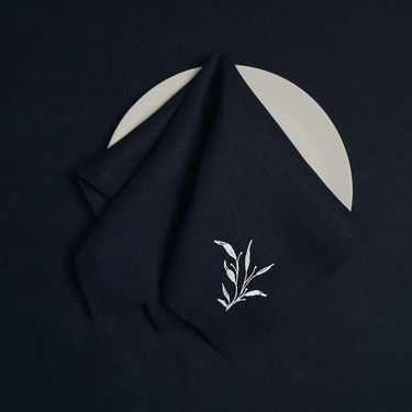  Petite 2'li %100 Keten Lacivert Peçete 40x40 cm