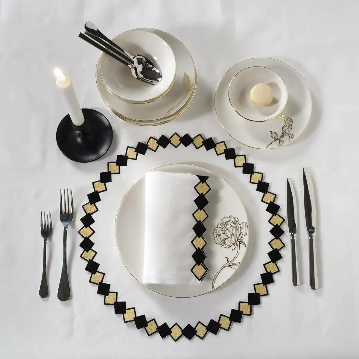  Matilda 2'li Peçete Beyaz 40x40 cm