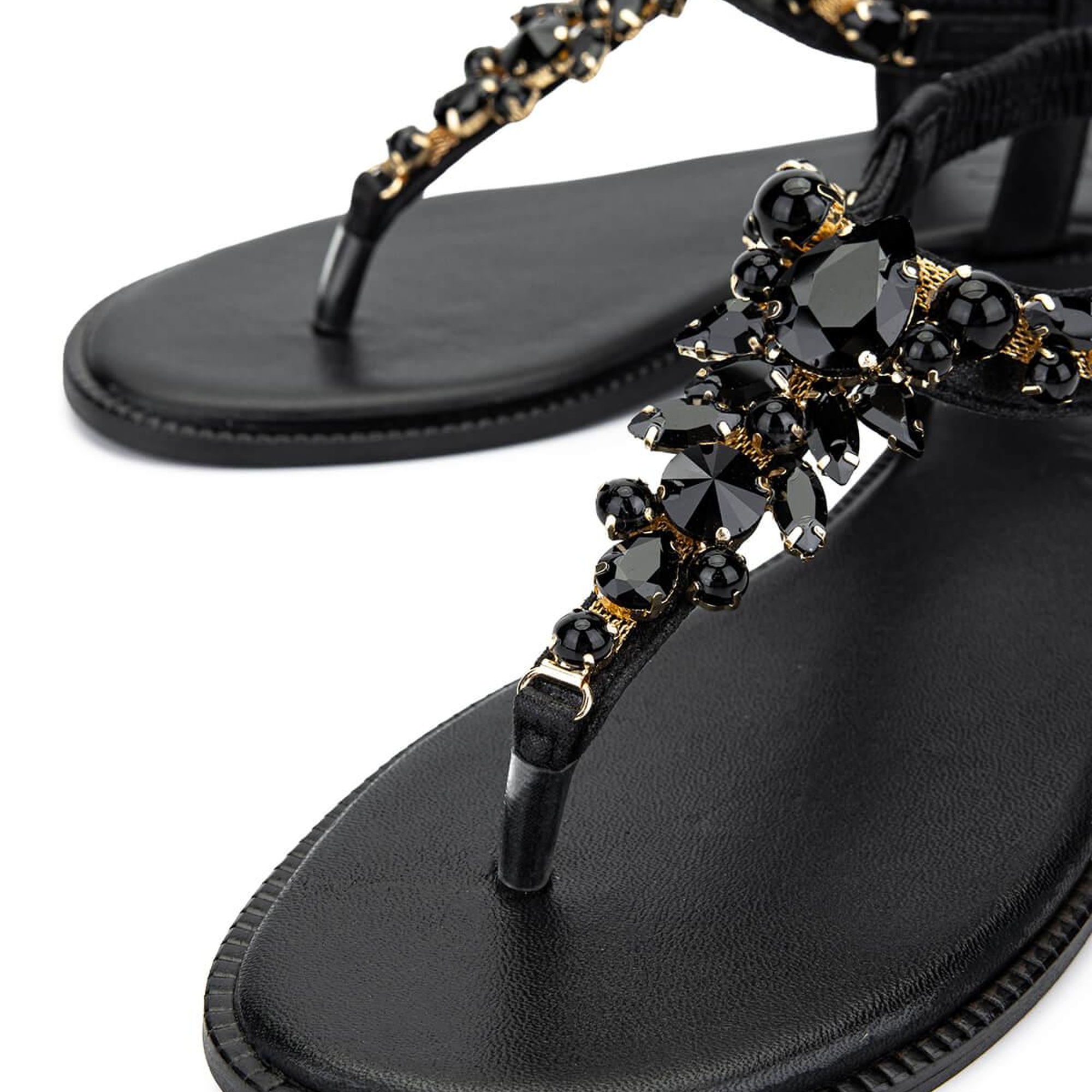 Tamer Tanca Kadın Suni Deri Siyah Parmak Arası Sandalet