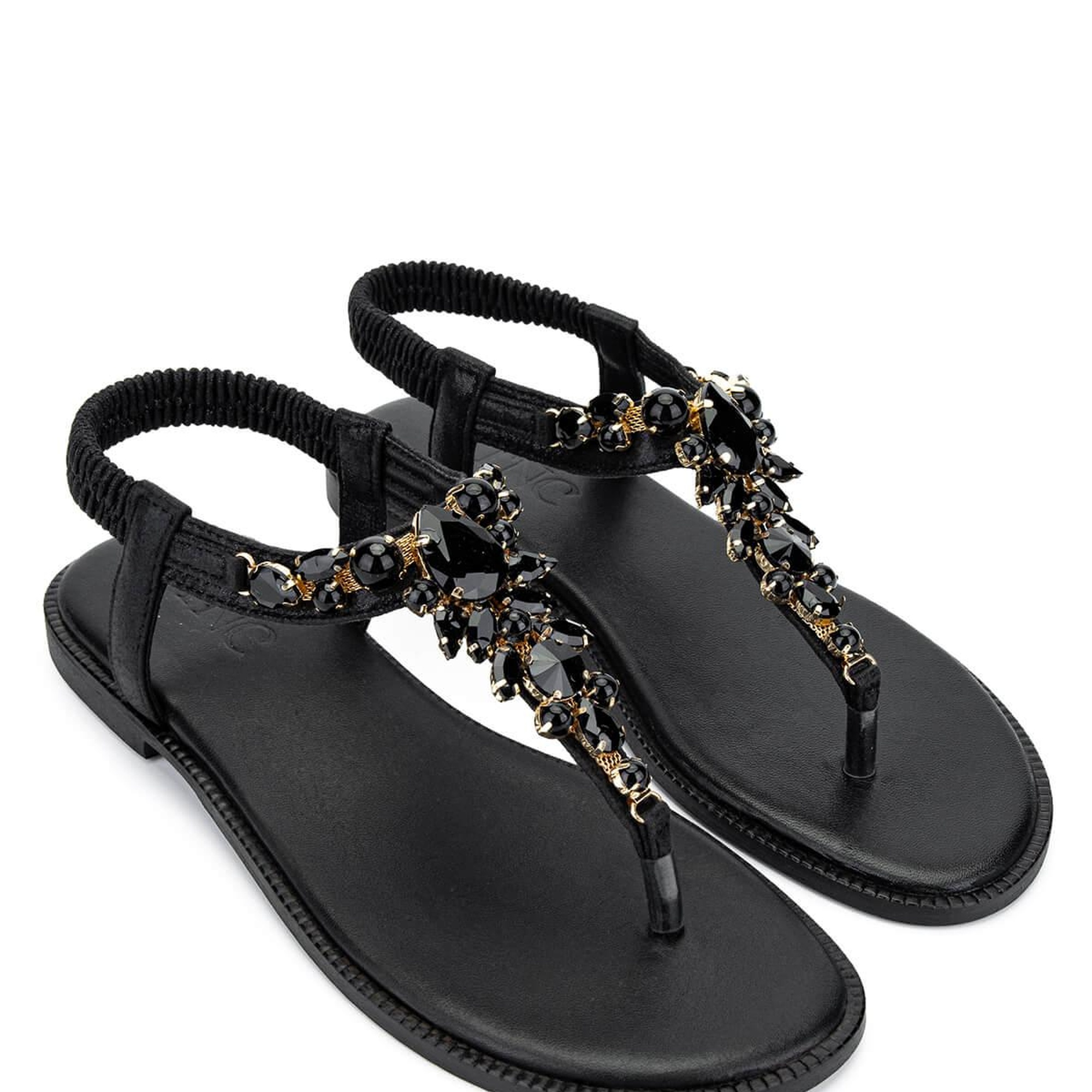 Tamer Tanca Kadın Suni Deri Siyah Parmak Arası Sandalet