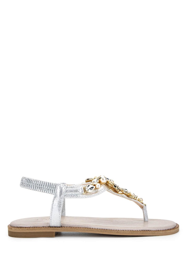  Tamer Tanca Kadın Suni Deri  Gri Parmak Arası Sandalet