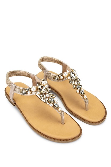  Tamer Tanca Kadın Suni Deri Sarı Parmak Arası Sandalet