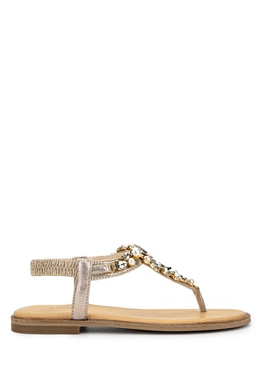  Tamer Tanca Kadın Suni Deri Sarı Parmak Arası Sandalet