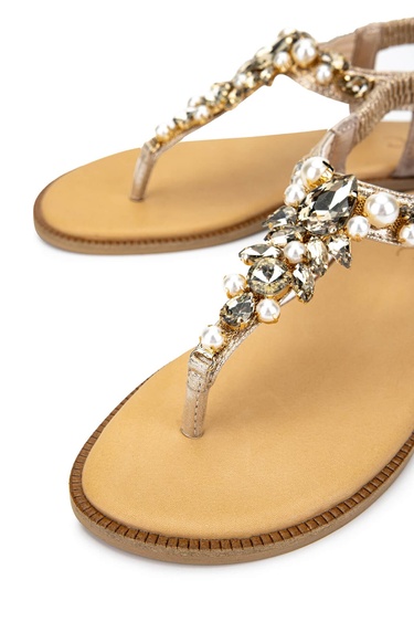  Tamer Tanca Kadın Suni Deri Sarı Parmak Arası Sandalet