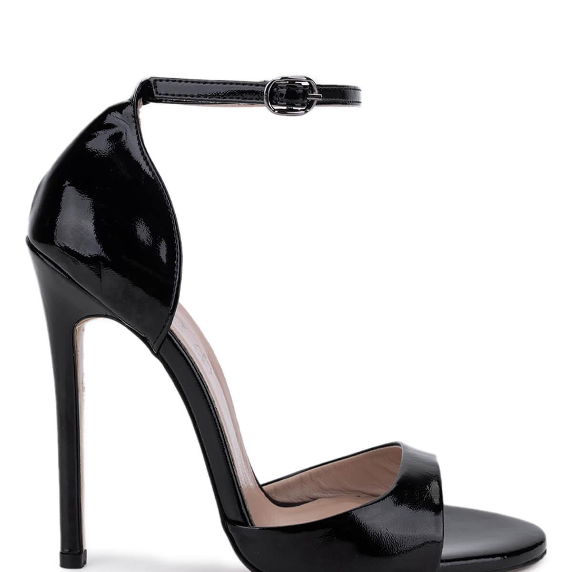 Tamer Tanca Kadın Hakiki Deri Siyah Rugan Topuklu Ayakkabı