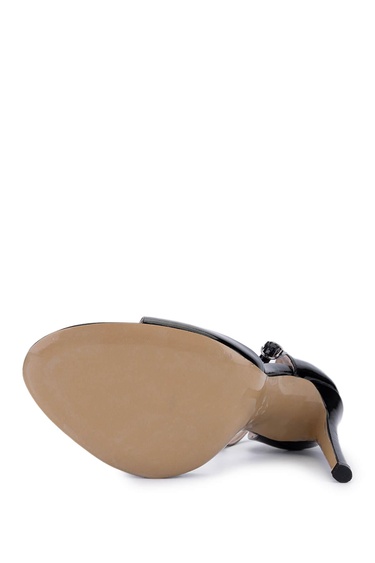  Tamer Tanca Kadın Hakiki Deri Siyah Rugan Topuklu Ayakkabı