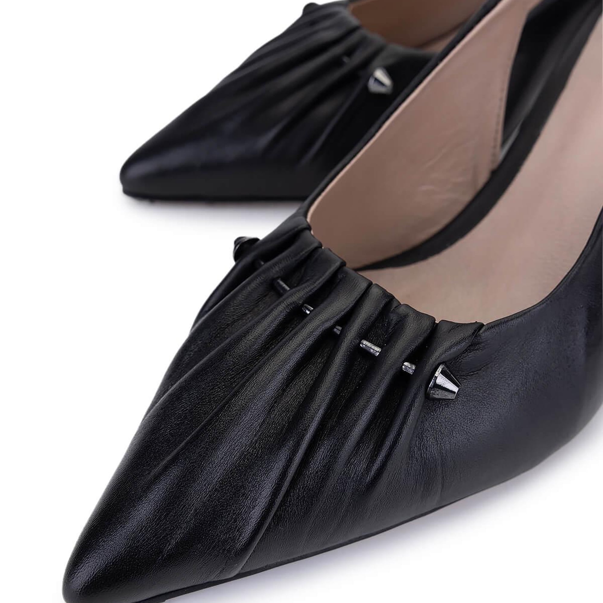 Tamer Tanca Kadın Hakiki Deri Siyah Deri Topuklu Ayakkabı