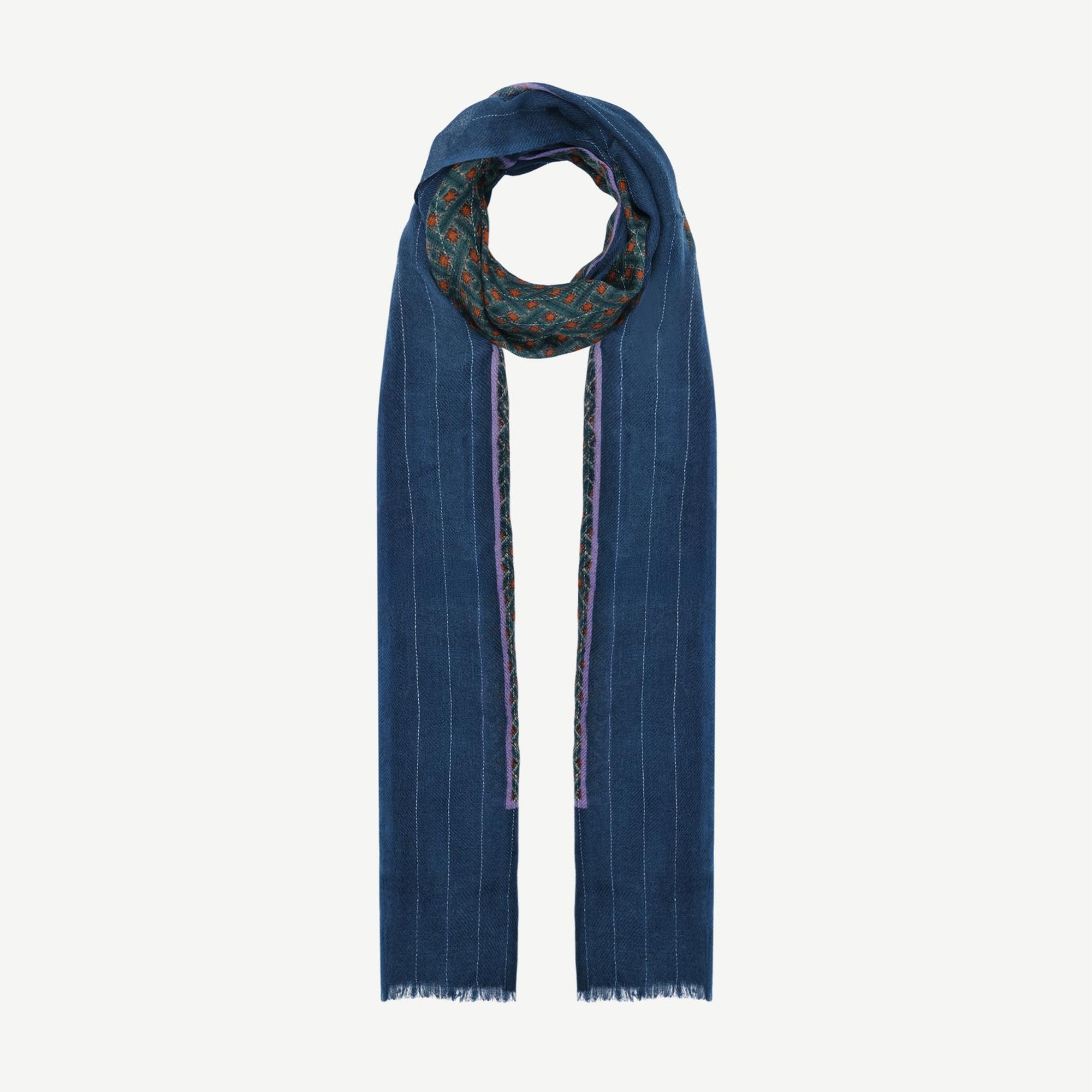 YARGICI Geometrik Desenli Yün Şal