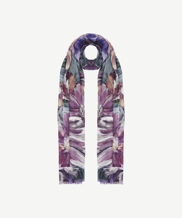  YARGICI Çiçek Desenli Yün Şal