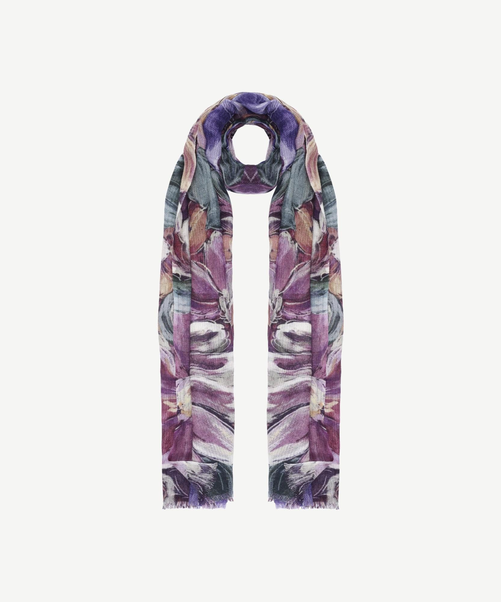  YARGICI Çiçek Desenli Yün Şal