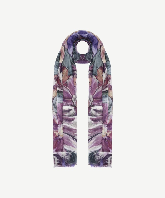  YARGICI Çiçek Desenli Yün Şal