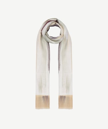  YARGICI El Boyaması Ve Kaşmir Karışımlı Yün Şal