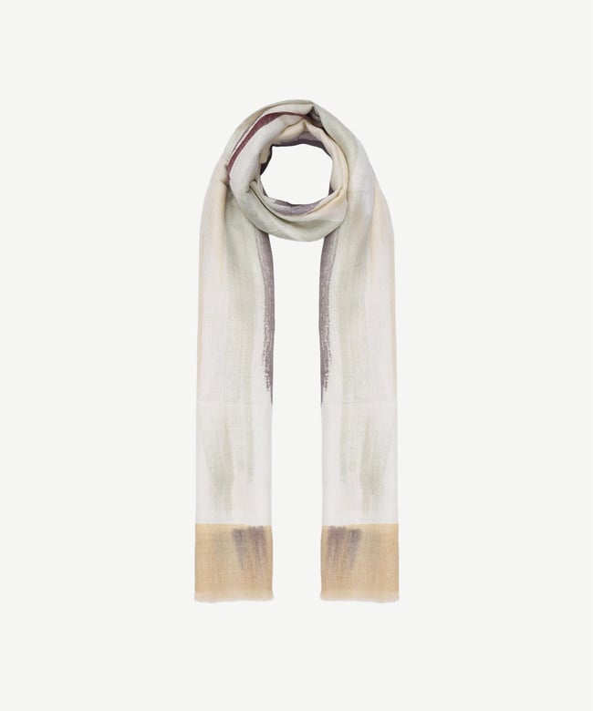  YARGICI El Boyaması Ve Kaşmir Karışımlı Yün Şal