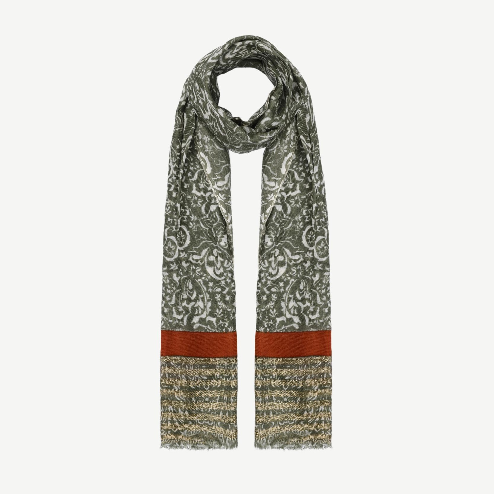 YARGICI Karışık Desenli Yün Şal