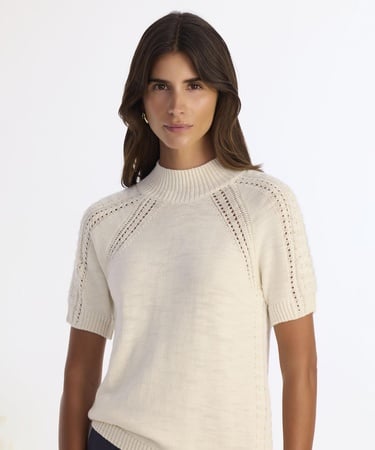  YARGICI Regular Dik Yaka Kısa Kol Kazak