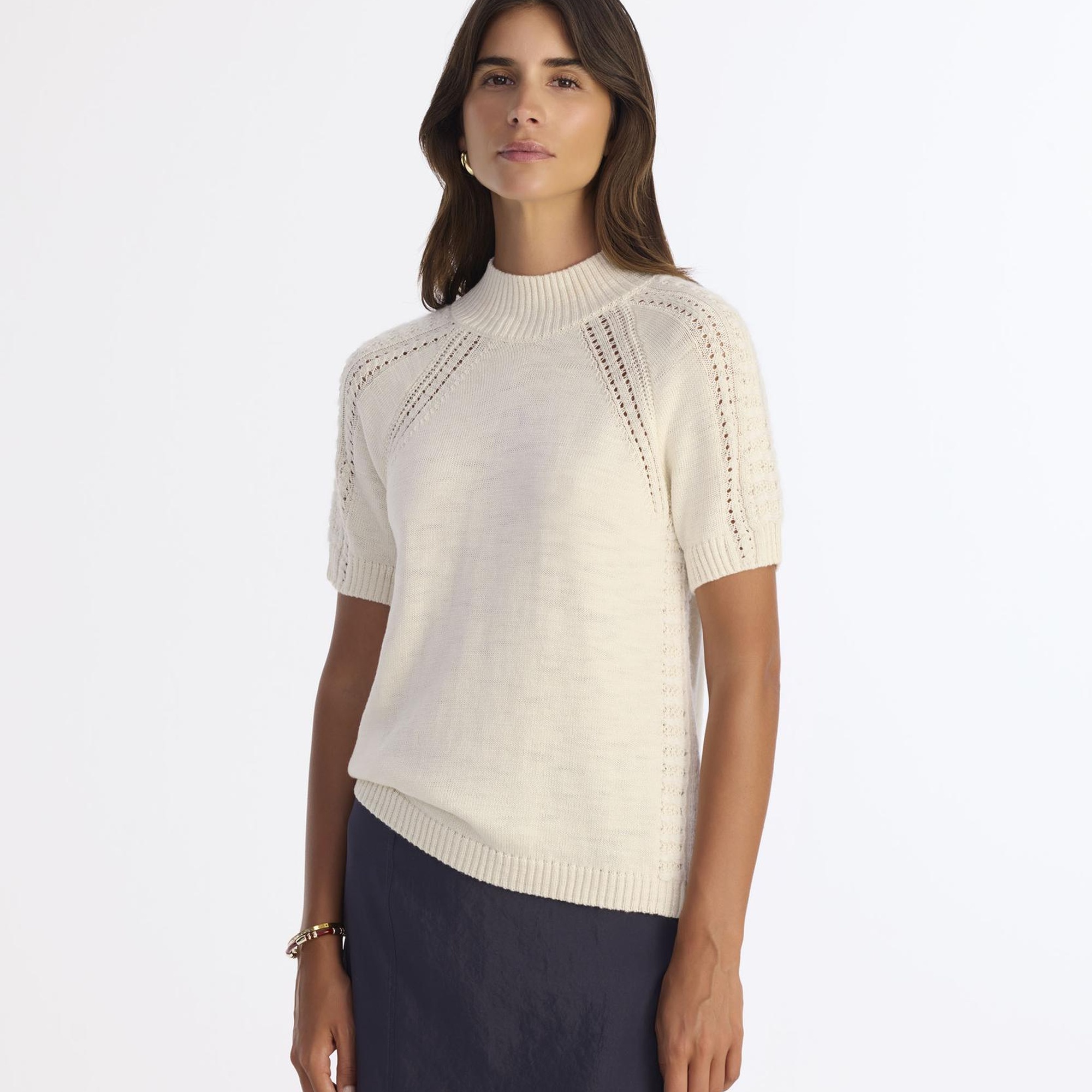 YARGICI Regular Dik Yaka Kısa Kol Kazak