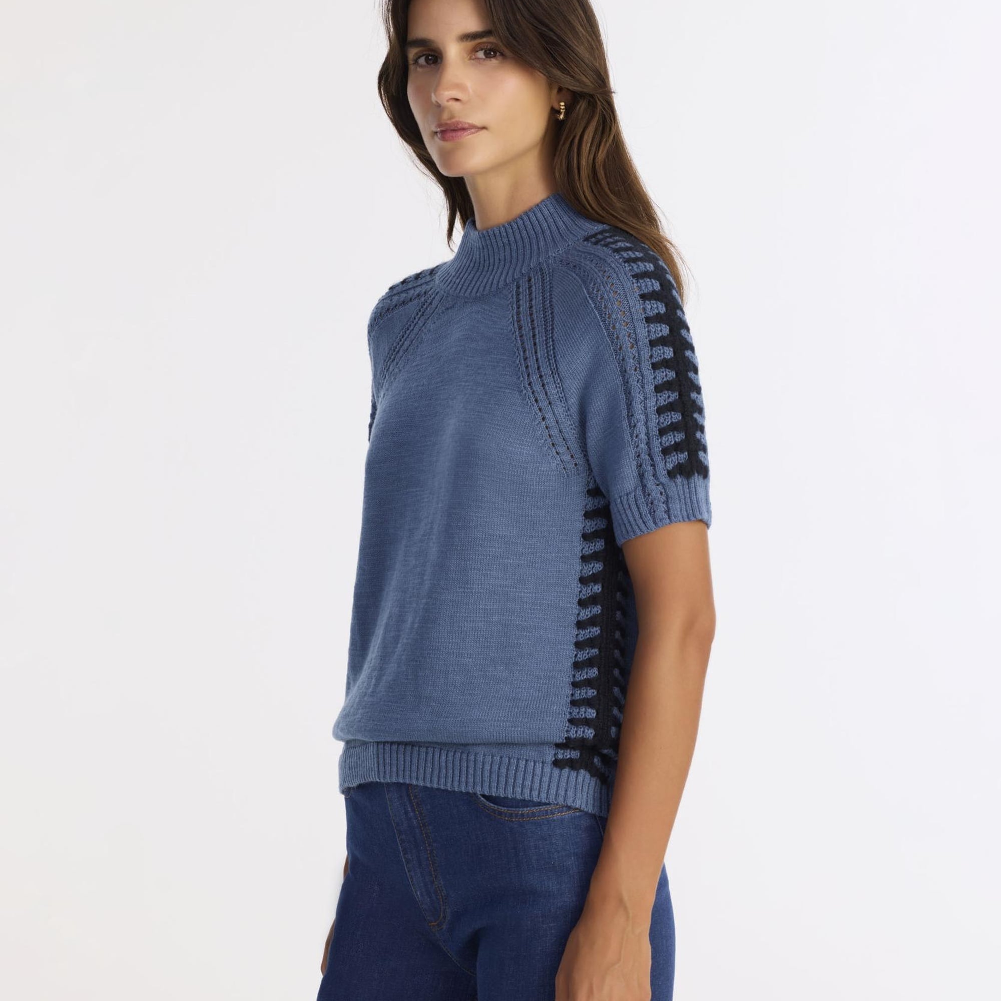 YARGICI Regular Dik Yaka Kısa Kol Kazak