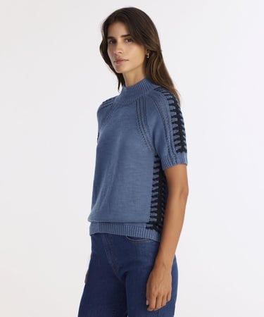  YARGICI Regular Dik Yaka Kısa Kol Kazak