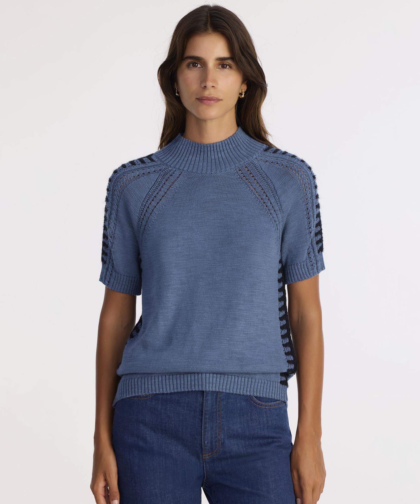  YARGICI Regular Dik Yaka Kısa Kol Kazak