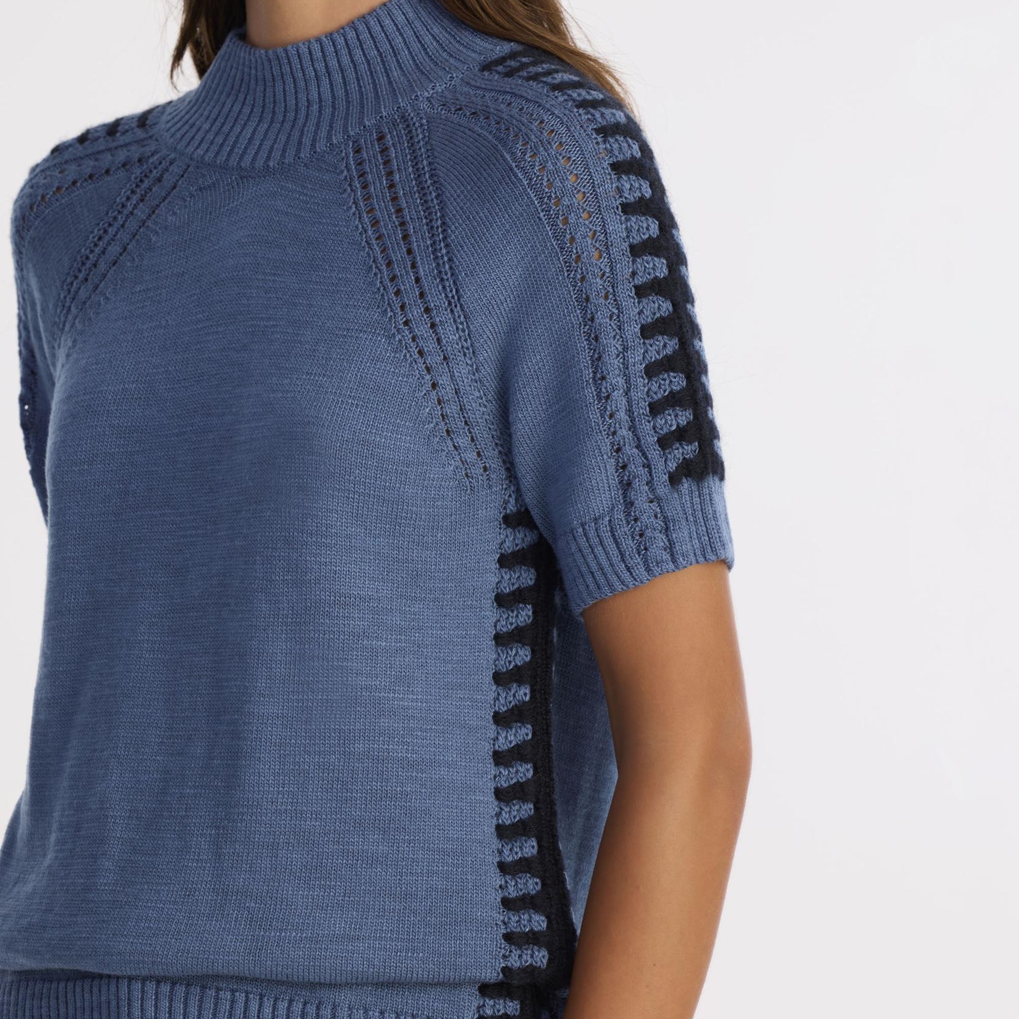 YARGICI Regular Dik Yaka Kısa Kol Kazak