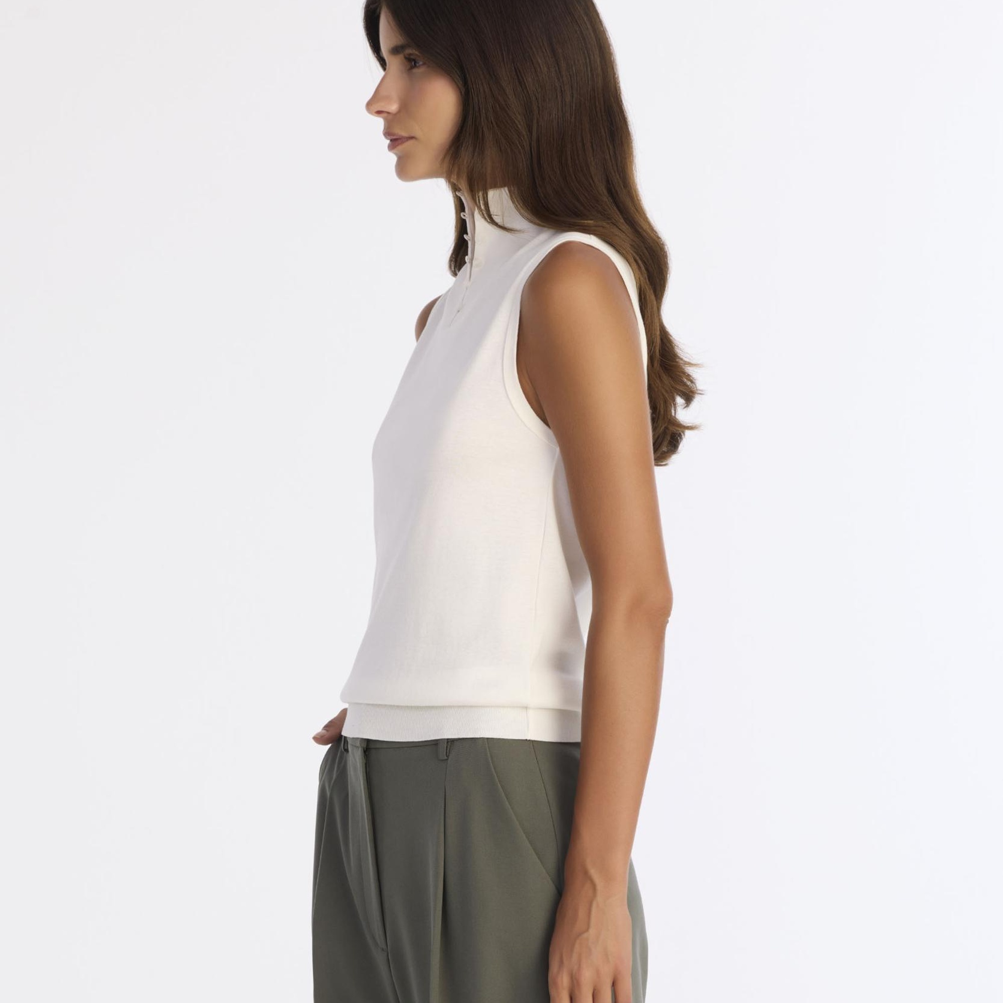 YARGICI Regular Yarım Balıkçı Yaka Kolsuz Kazak