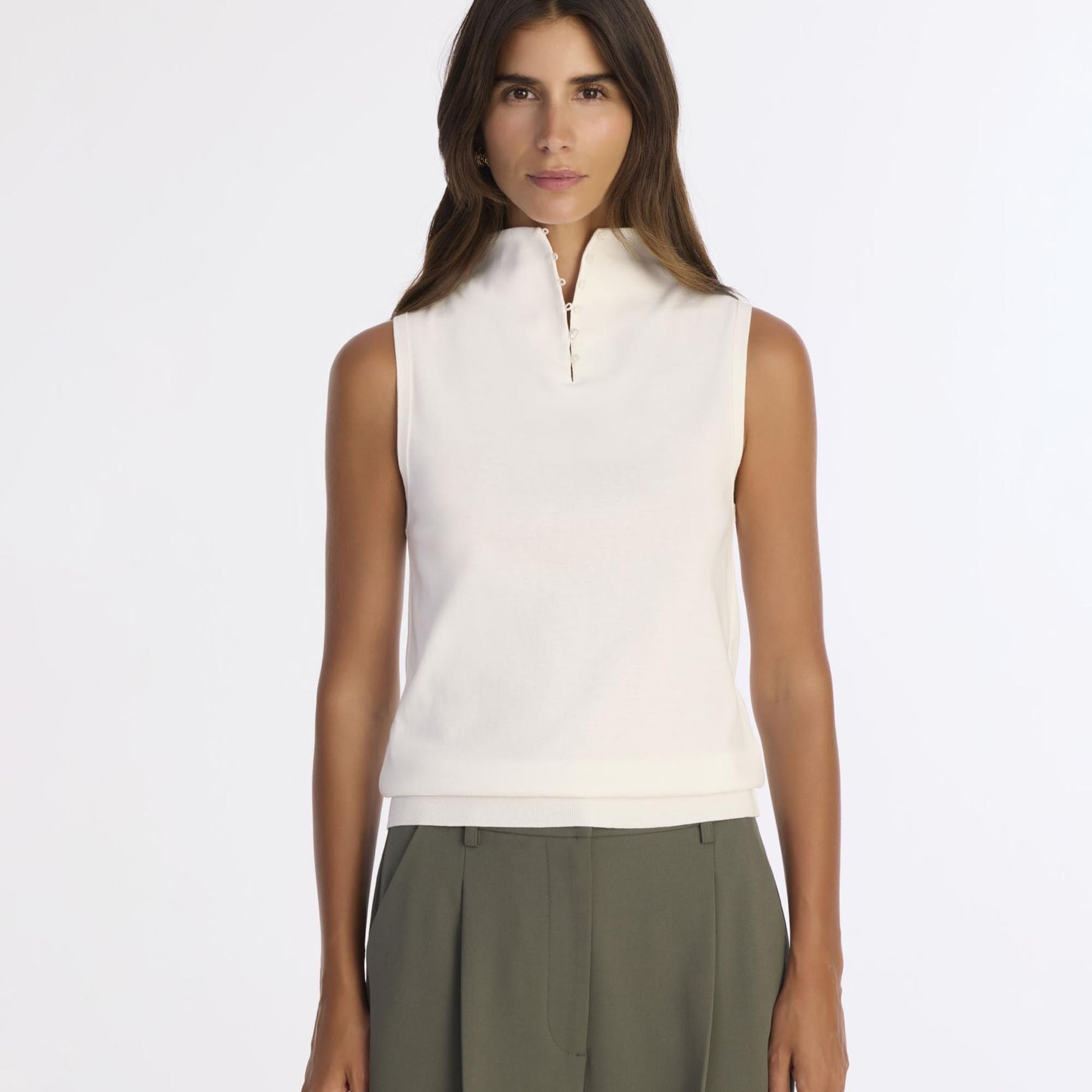 YARGICI Regular Yarım Balıkçı Yaka Kolsuz Kazak