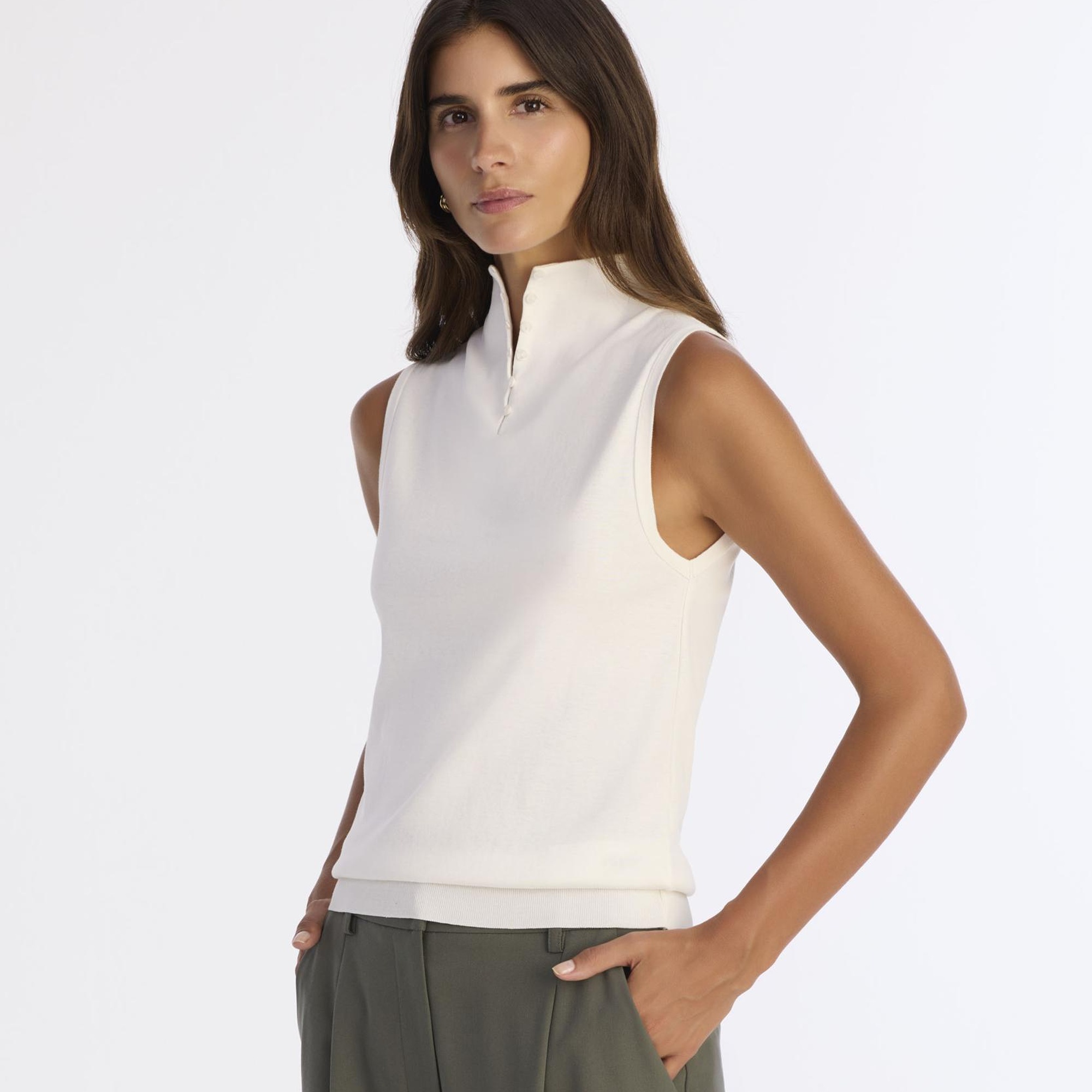 YARGICI Regular Yarım Balıkçı Yaka Kolsuz Kazak