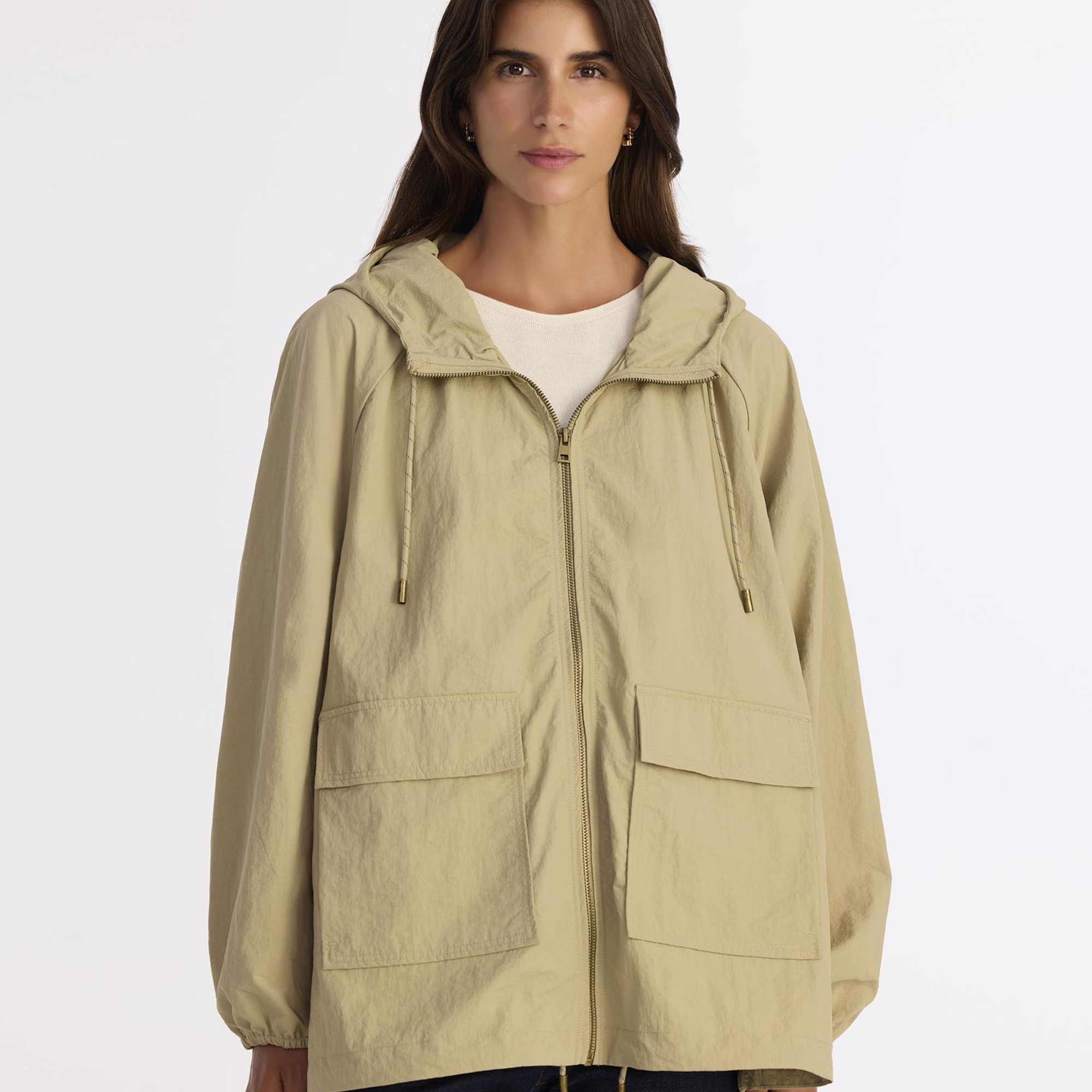 YARGICI Loose Kapüşonlu Yaka Uzun Kol Yağmurluk