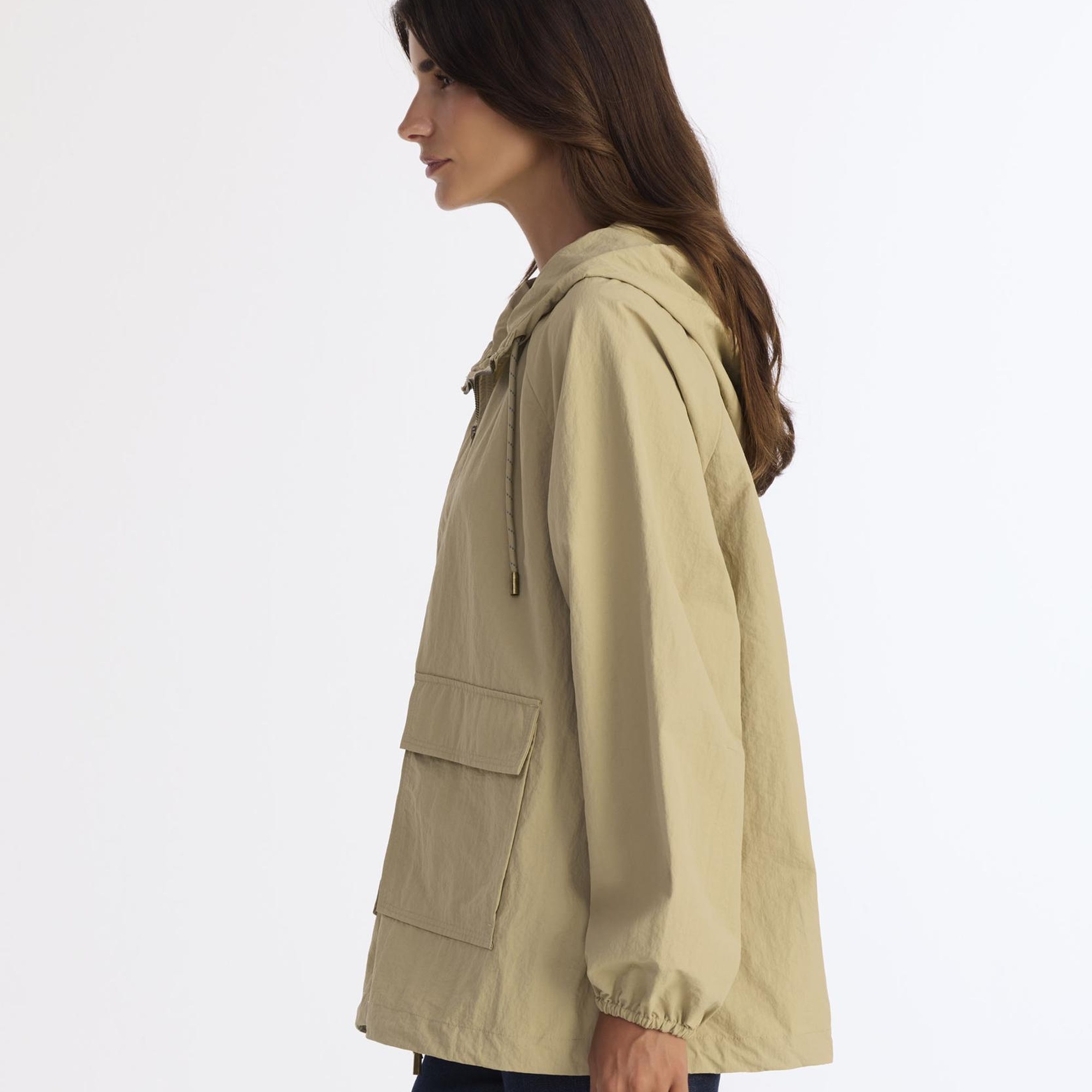 YARGICI Loose Kapüşonlu Yaka Uzun Kol Yağmurluk