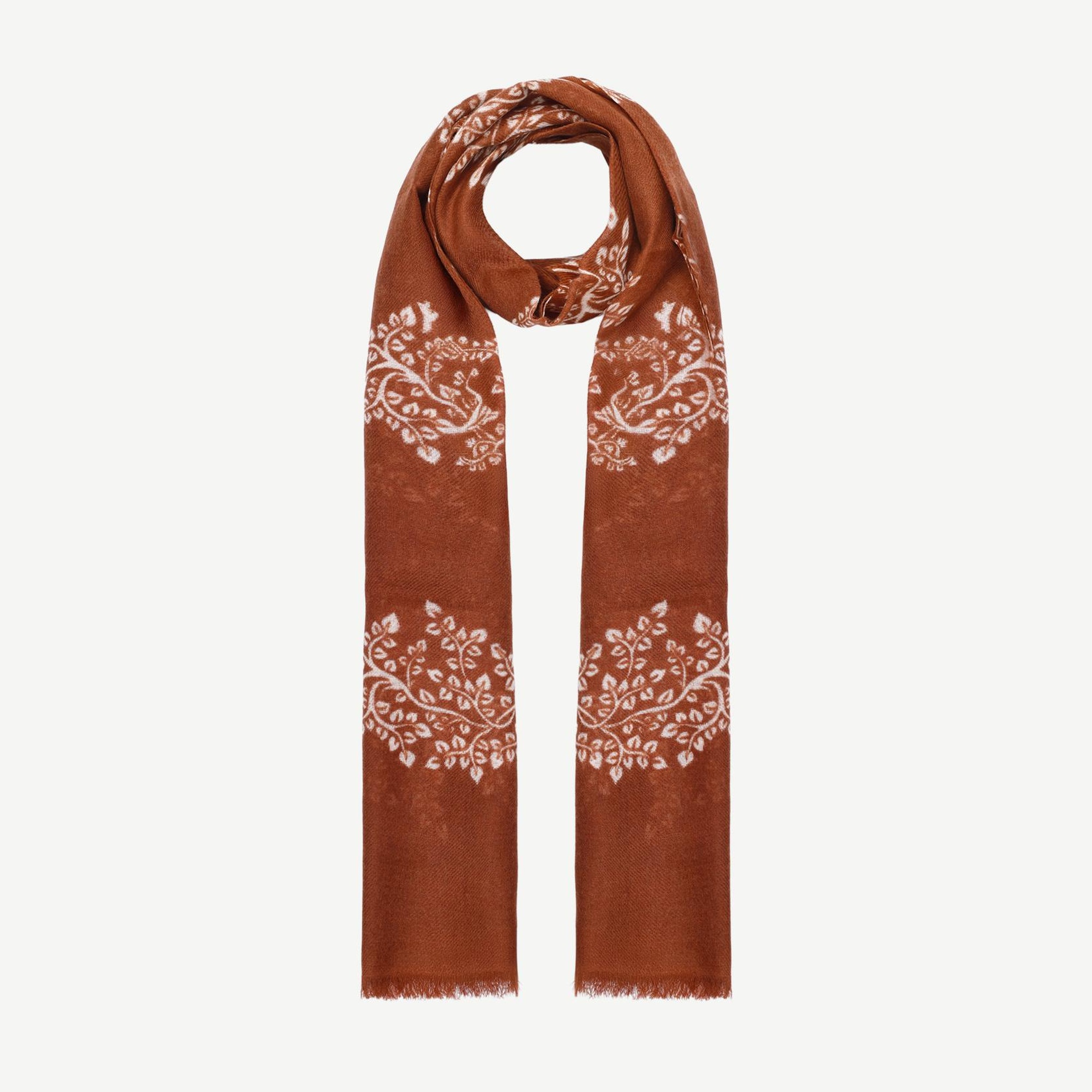 YARGICI Yaprak Desenli Yün Şal