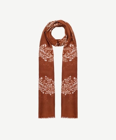  YARGICI Yaprak Desenli Yün Şal