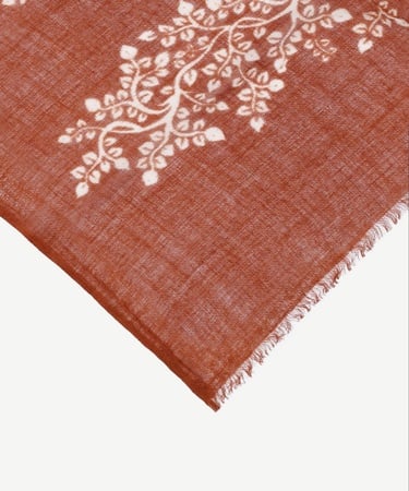  YARGICI Yaprak Desenli Yün Şal