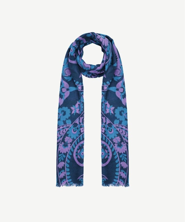  YARGICI Çiçek Desenli Yün Şal