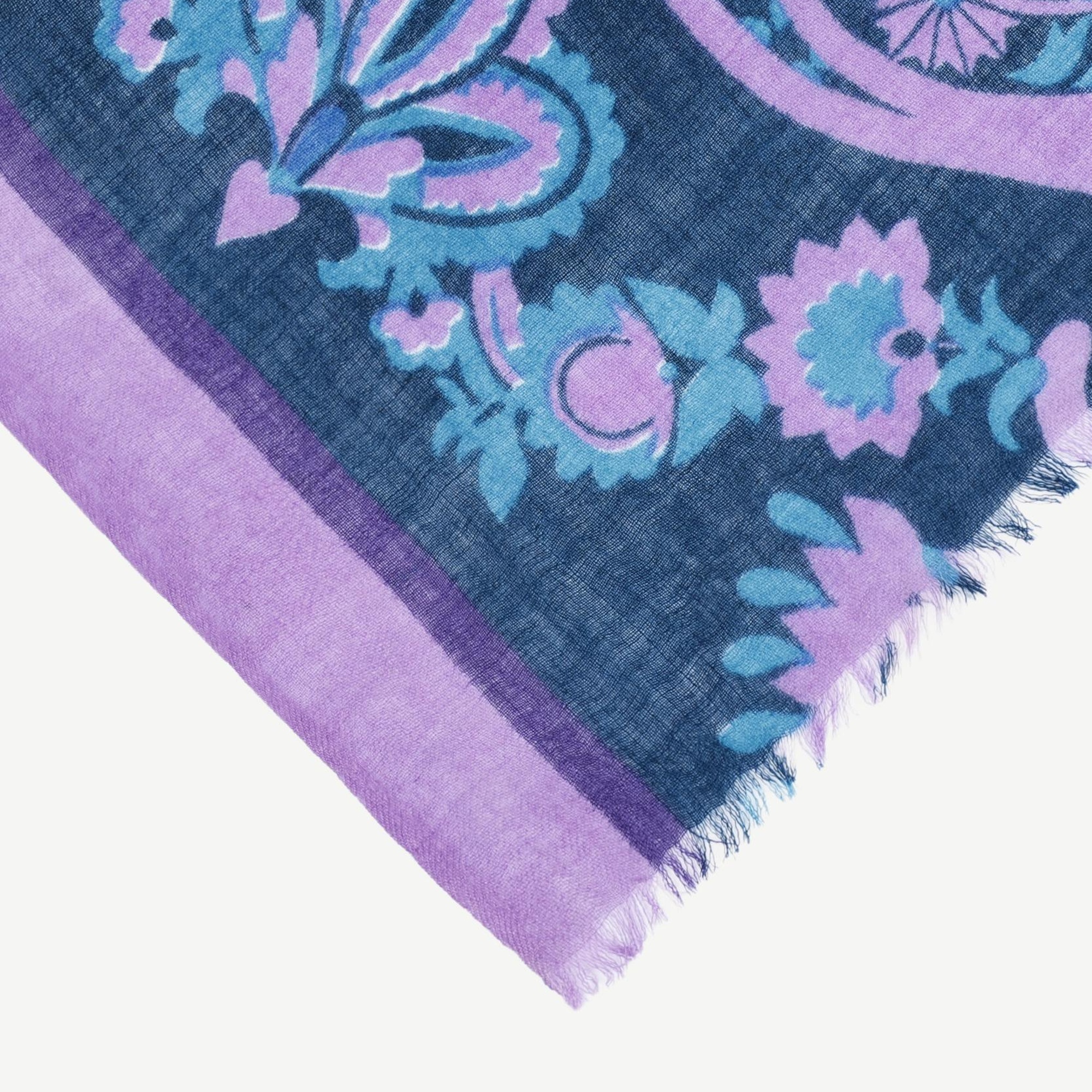 YARGICI Çiçek Desenli Yün Şal