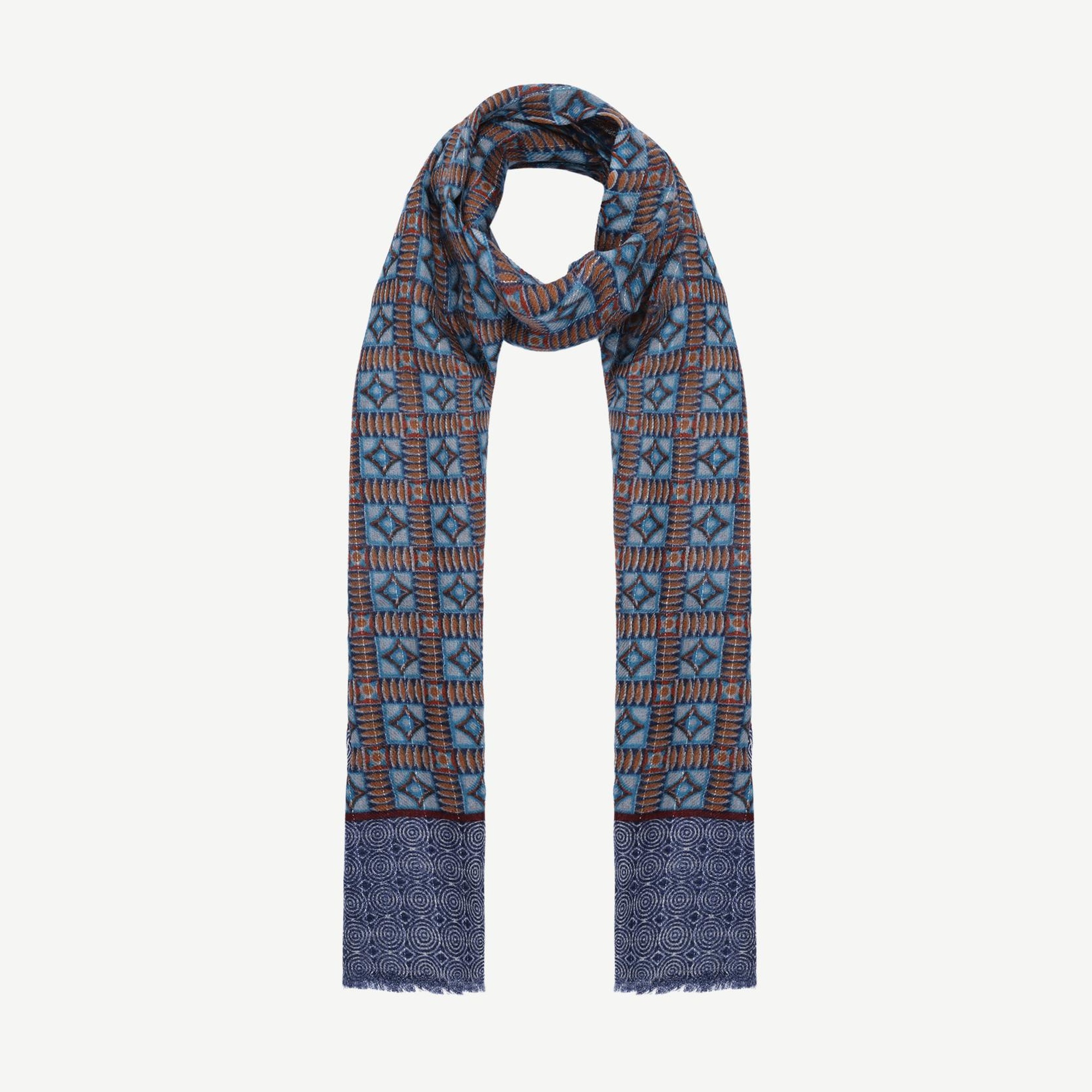 YARGICI Geometrik Desenli Yün Şal