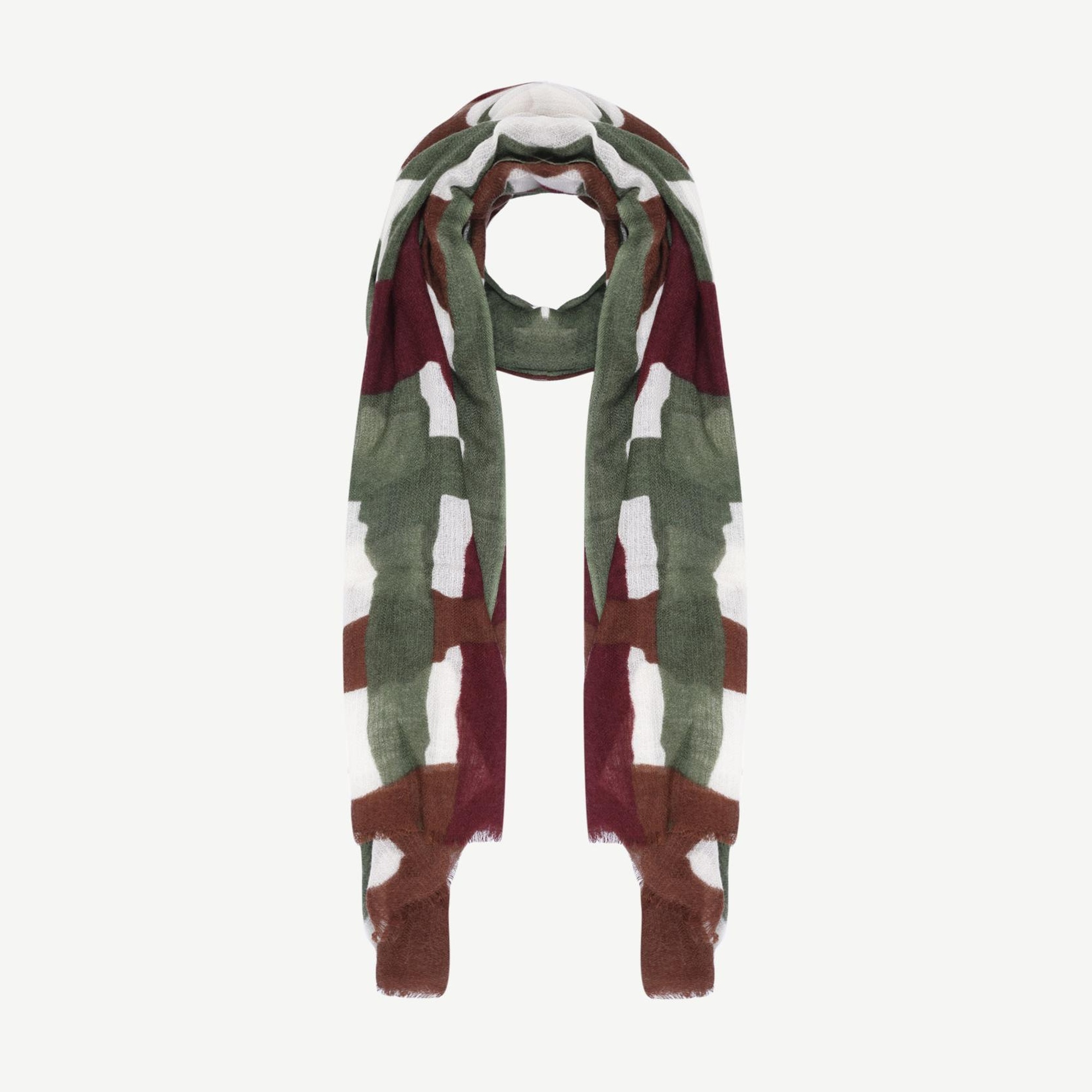 YARGICI Renk Bloklu Yün Şal