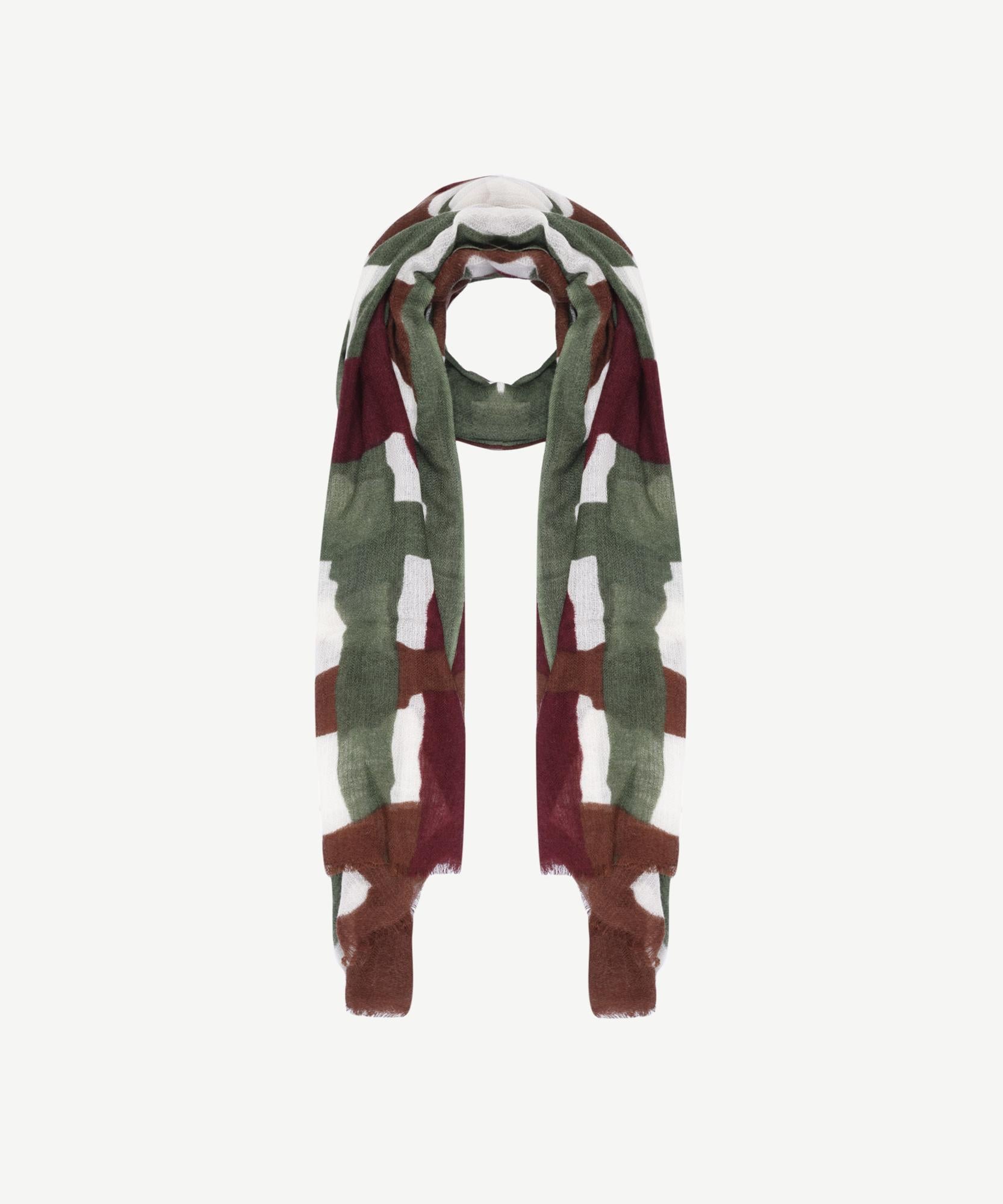  YARGICI Renk Bloklu Yün Şal