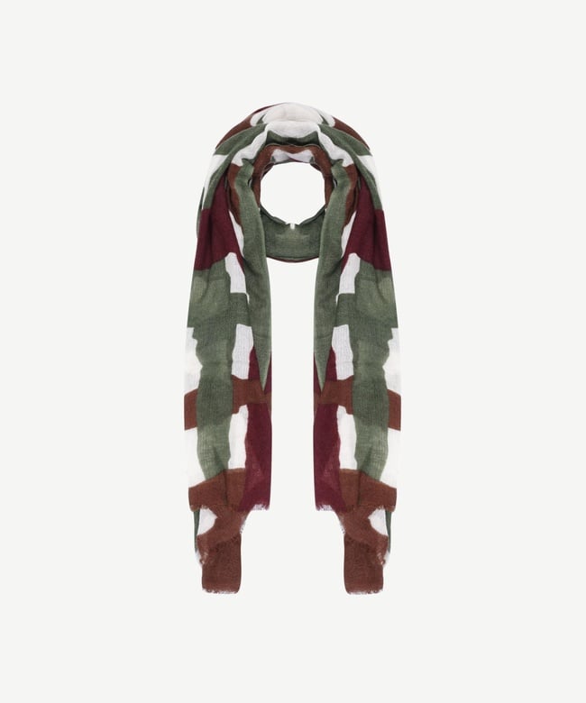  YARGICI Renk Bloklu Yün Şal